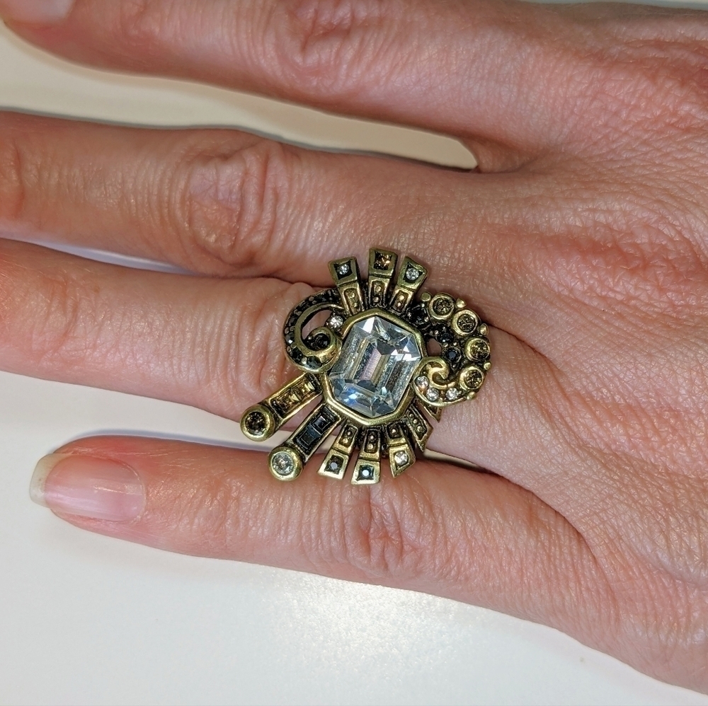 Heidi Daus French Kiss Antique Gold Ring - Picture 3 of 15